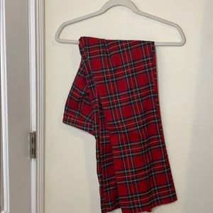Plaid high rise pants